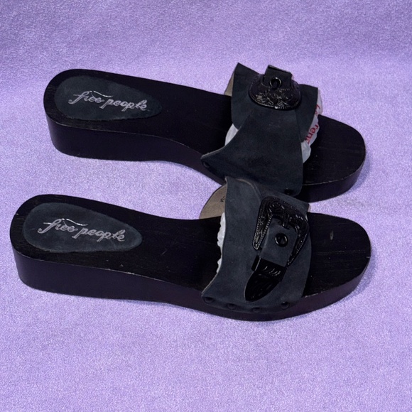 Free People Westtown Slide Clog Sandal Black Women - Picture 4 of 7